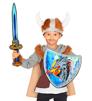 Set Spada e Scudo Vichingo in Spugna Accessori per Abito Vestito Carnevale Bambino - 97306