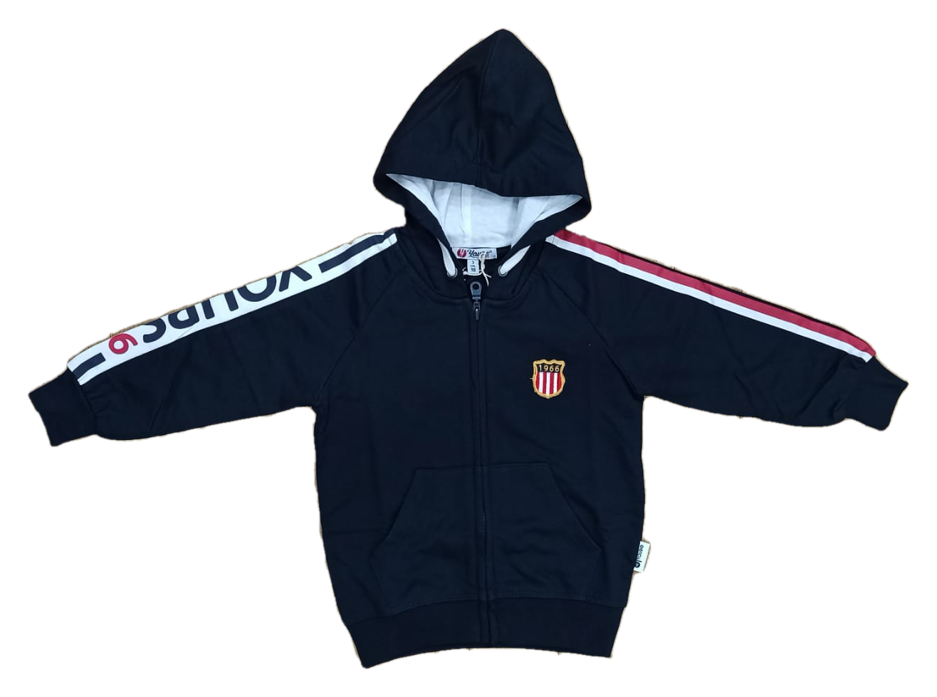 Felpa con Cappuccio e Zip Yours Baby Bambino 100%co - Y1706