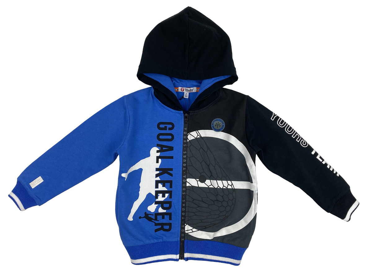 Felpa con Cappuccio e Zip Yours Baby Bambino 100%co - Ay6074