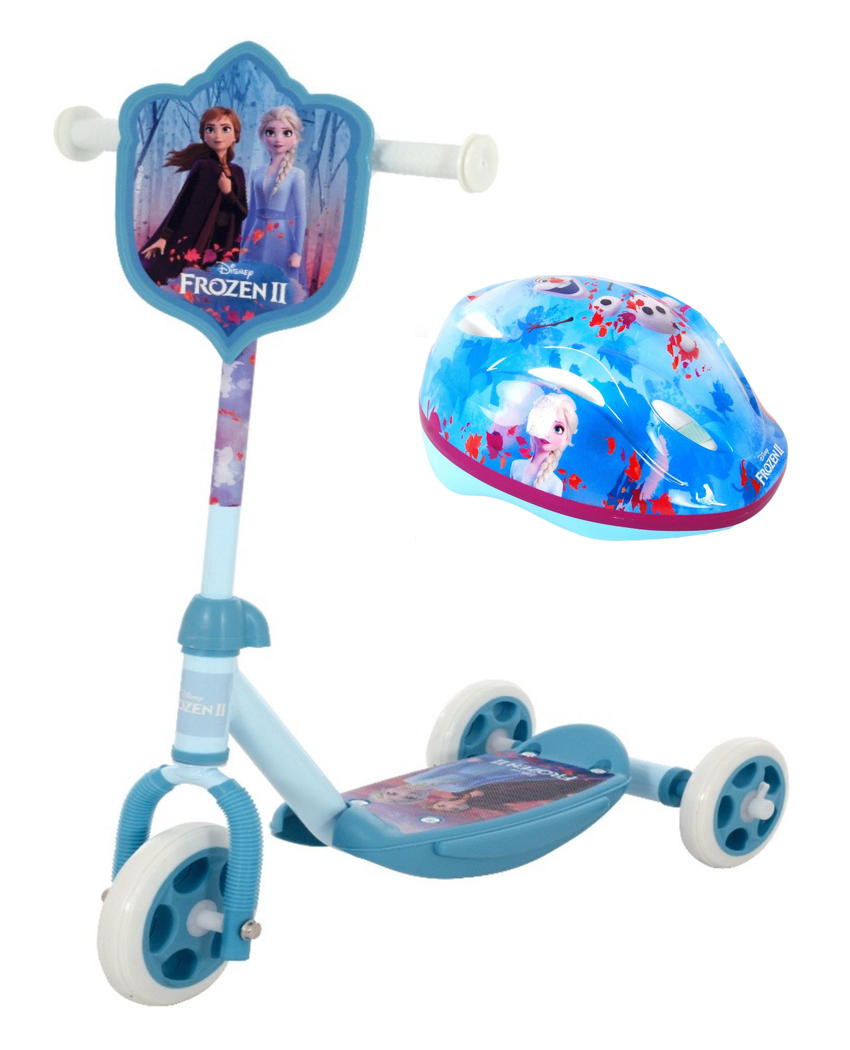 Monopattino con Casco Protettivo Frozen Ii DISNEY 3 Ruote Manubrio Regolabile - 34787+34358