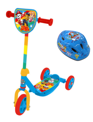 Monopattino con Casco Protettivo Paw Patrol 3 Ruote Manubrio Regolabile - 34789+32956