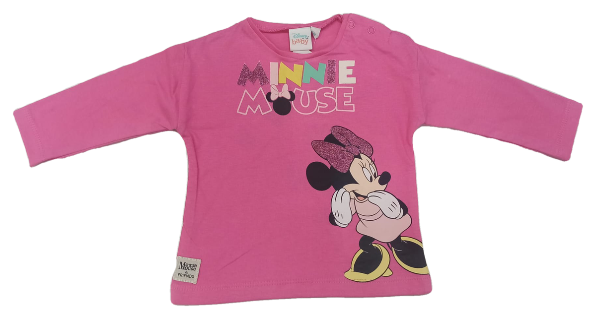 T-Shirt M.l. Minnie Mouse DISNEY Maglietta Neonata Sun City - Vh0004fuxia