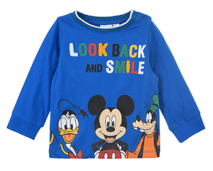 T-Shirt M.l. Mickey Mouse DISNEY Topolino Maglietta Neonato Sun City - Vh0009blu
