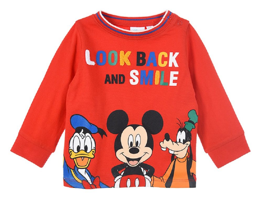 T-Shirt M.l. Mickey Mouse DISNEY Topolino Maglietta Neonato Sun City - Vh0009rosso