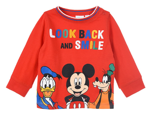 T-Shirt M.l. Mickey Mouse DISNEY Topolino Maglietta Neonato Sun City - Vh0009rosso