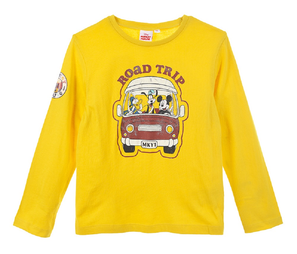 T-Shirt M.l. Mickey Mouse DISNEY Topolino Bambino Ragazzo Sun City - Vh1111senape