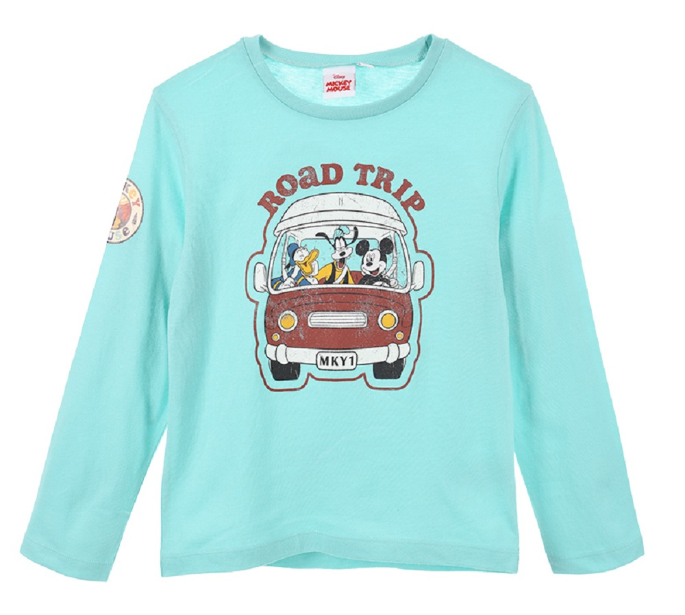 T-Shirt M.l. Mickey Mouse DISNEY Topolino Bambino Ragazzo Sun City - Vh1111turchese