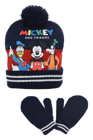 Set Cappello e Guanti Mickey Mouse DISNEY Topolino Neonato Sun City - Vh4022blu