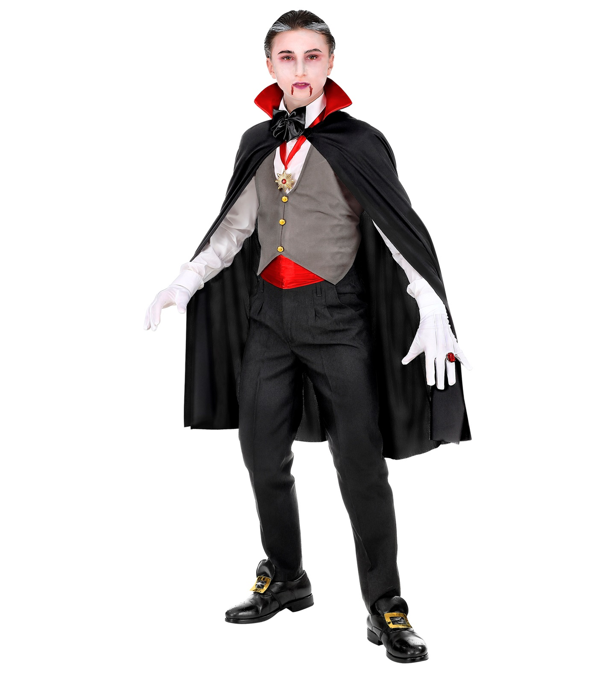 Costume Vestito Abito Travestimento Carnevale Halloween Vampiro Bambino - 0168