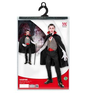 Costume Vestito Abito Travestimento Carnevale Halloween Vampiro Bambino - 0168