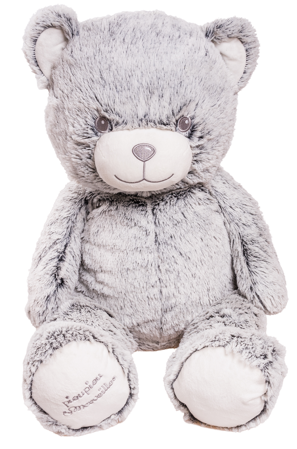 Peluche Gigante Orso Grigio Gaston Morbido Pupazzo 80 CM - 16554