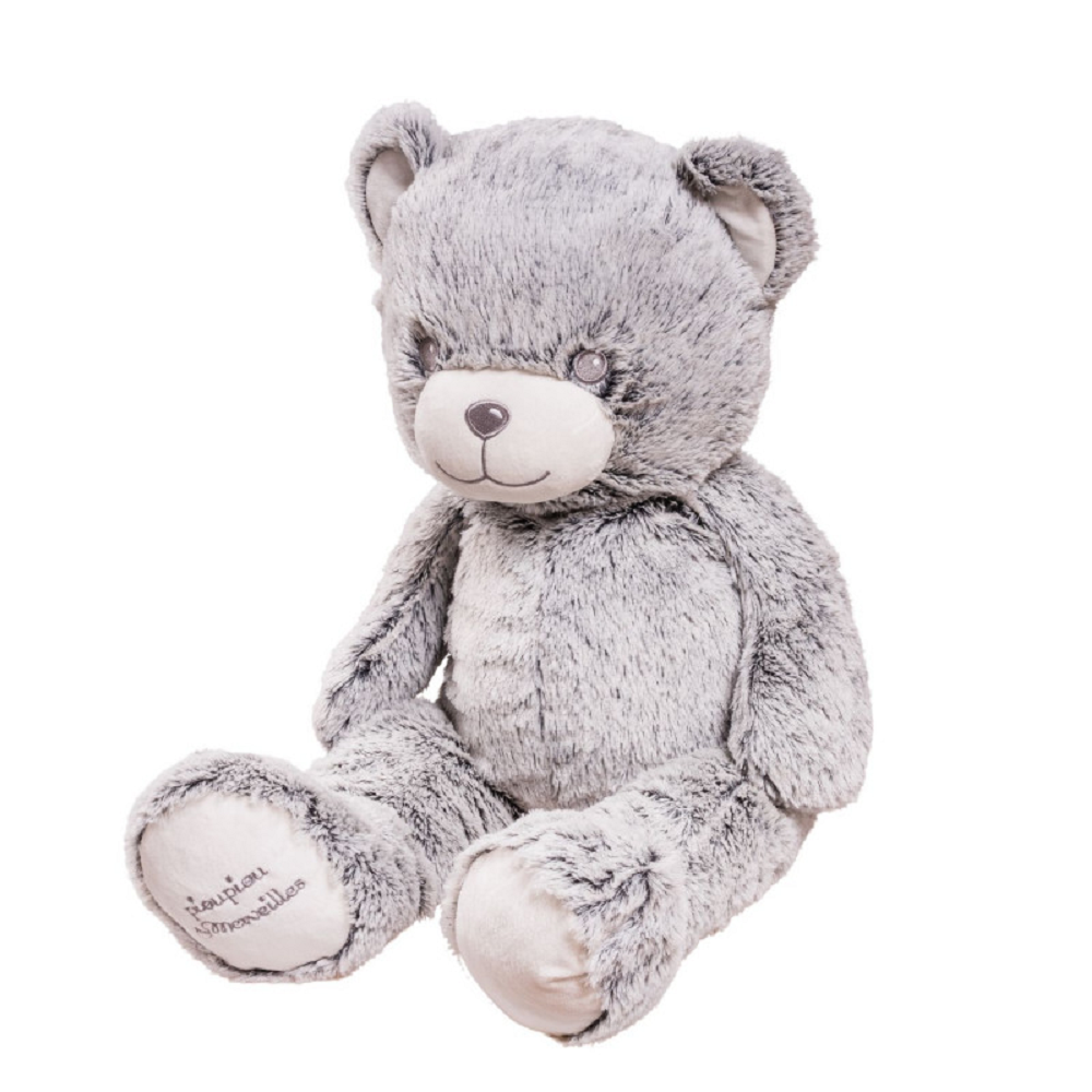Peluche Gigante Orso Grigio Gaston Morbido Pupazzo 80 CM - 16554