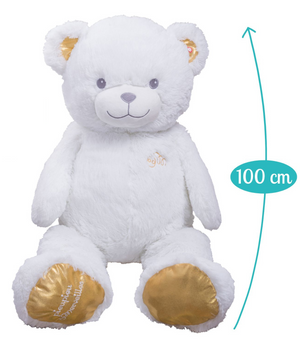 Peluche Gigante Orso Bianco Gaston Morbido Pupazzo 100 CM - 16606