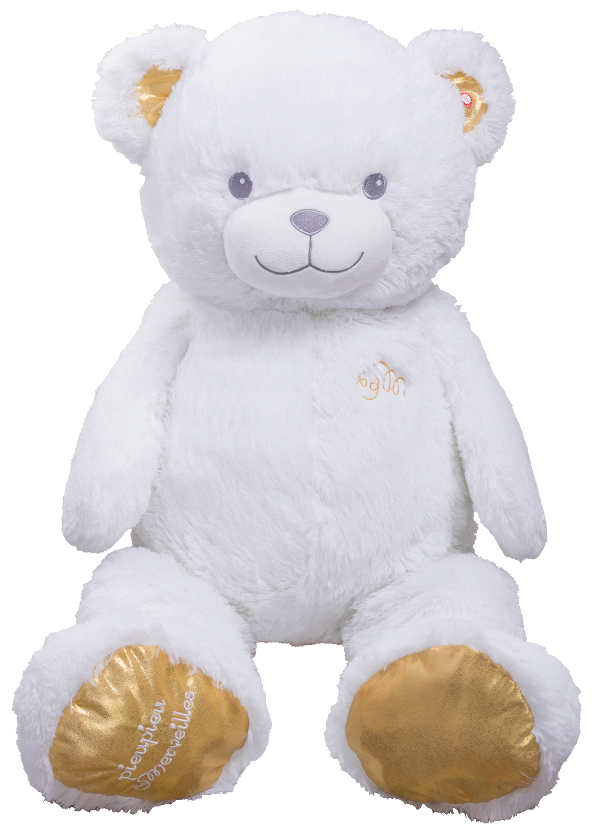 Peluche Gigante Orso Bianco Gaston Morbido Pupazzo 100 CM - 16606