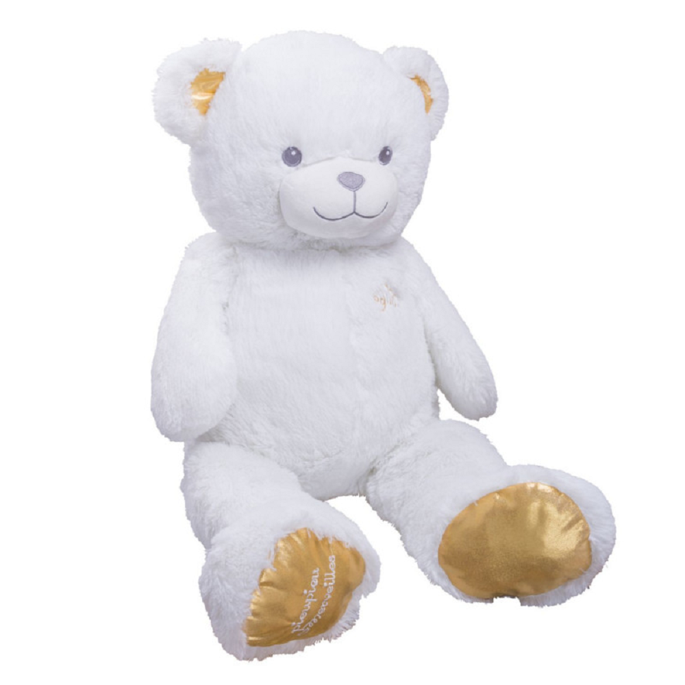 Peluche Gigante Orso Bianco Gaston Morbido Pupazzo 100 CM - 16606