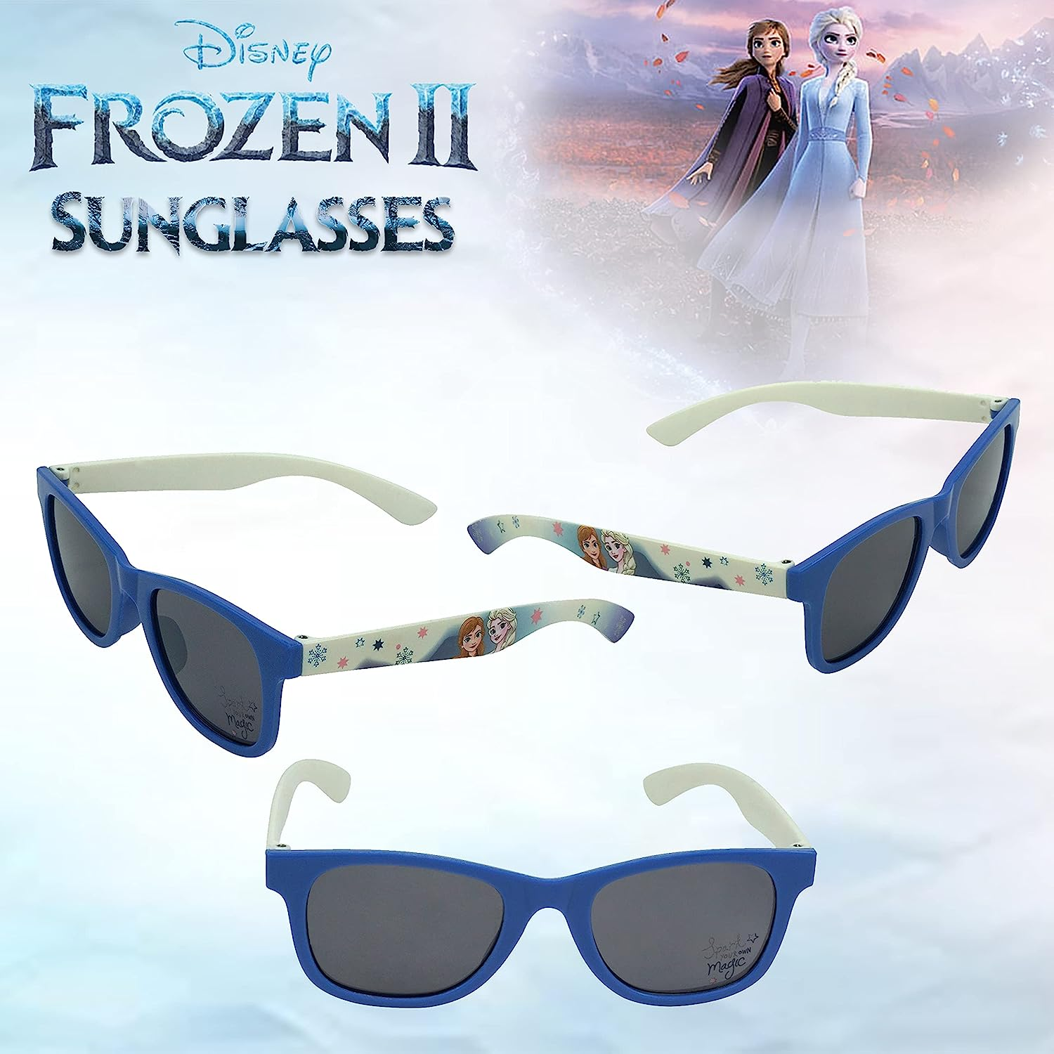 Occhiali da Sole Frozen Ii DISNEY Elsa Anna Quadrati con Filtro Uv400 - Wd22072/b