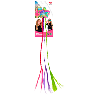 Extension Capelli 3 Trecce Colorate Pinza con Applicazione Stella Paillettata - 03005