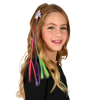 Extension Capelli 3 Trecce Colorate Pinza con Applicazione Stella Paillettata - 03005