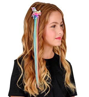 Extension Capelli Colorate Pinza con Applicazione Unicorno Paillettato - 03006