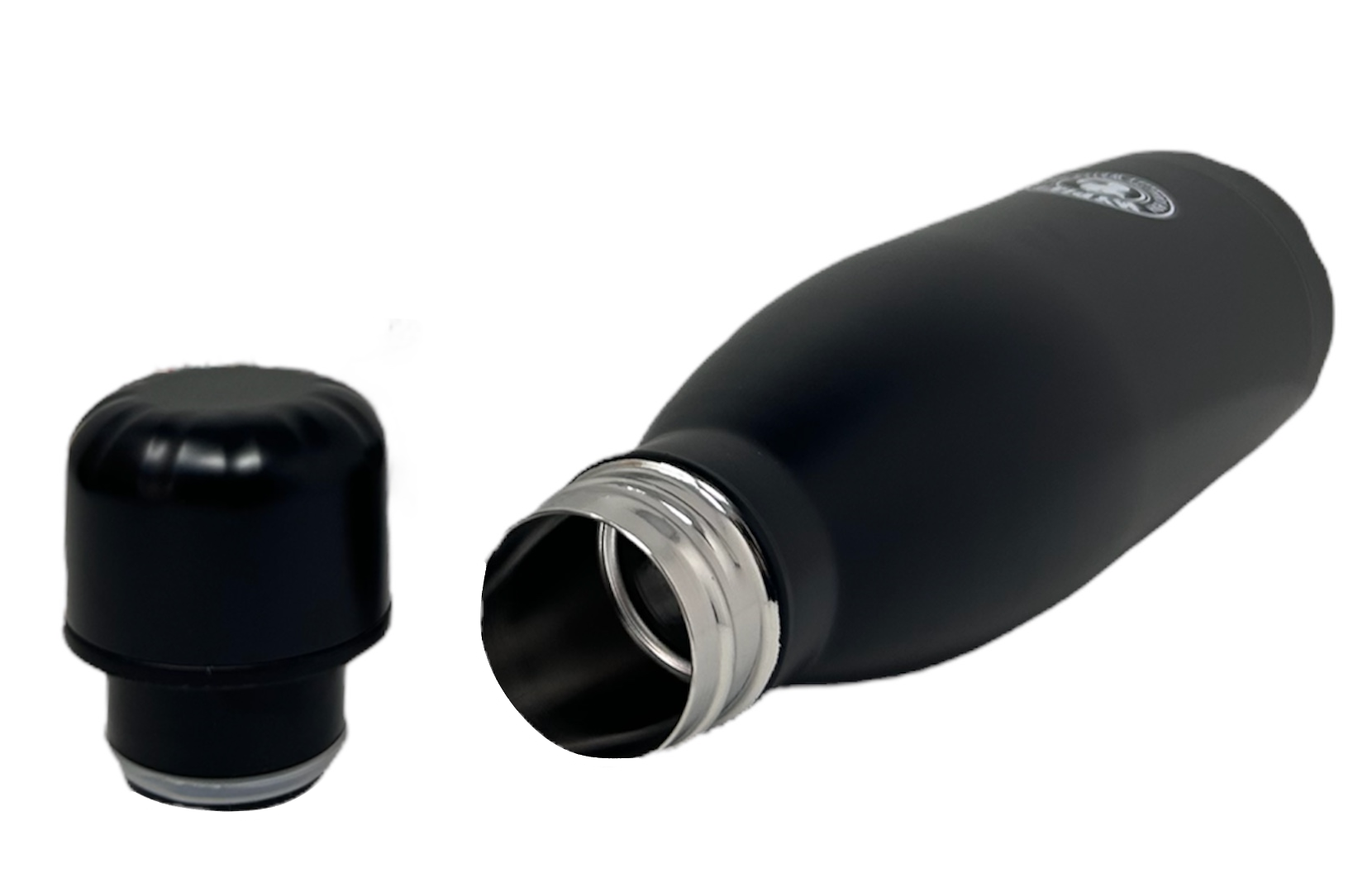 Bottiglia in Acciaio Inox 18/10 Thermos Doppia Parete - Beccuccio Stile Pet  500 Ml. Nero Opaco - Mp01nr