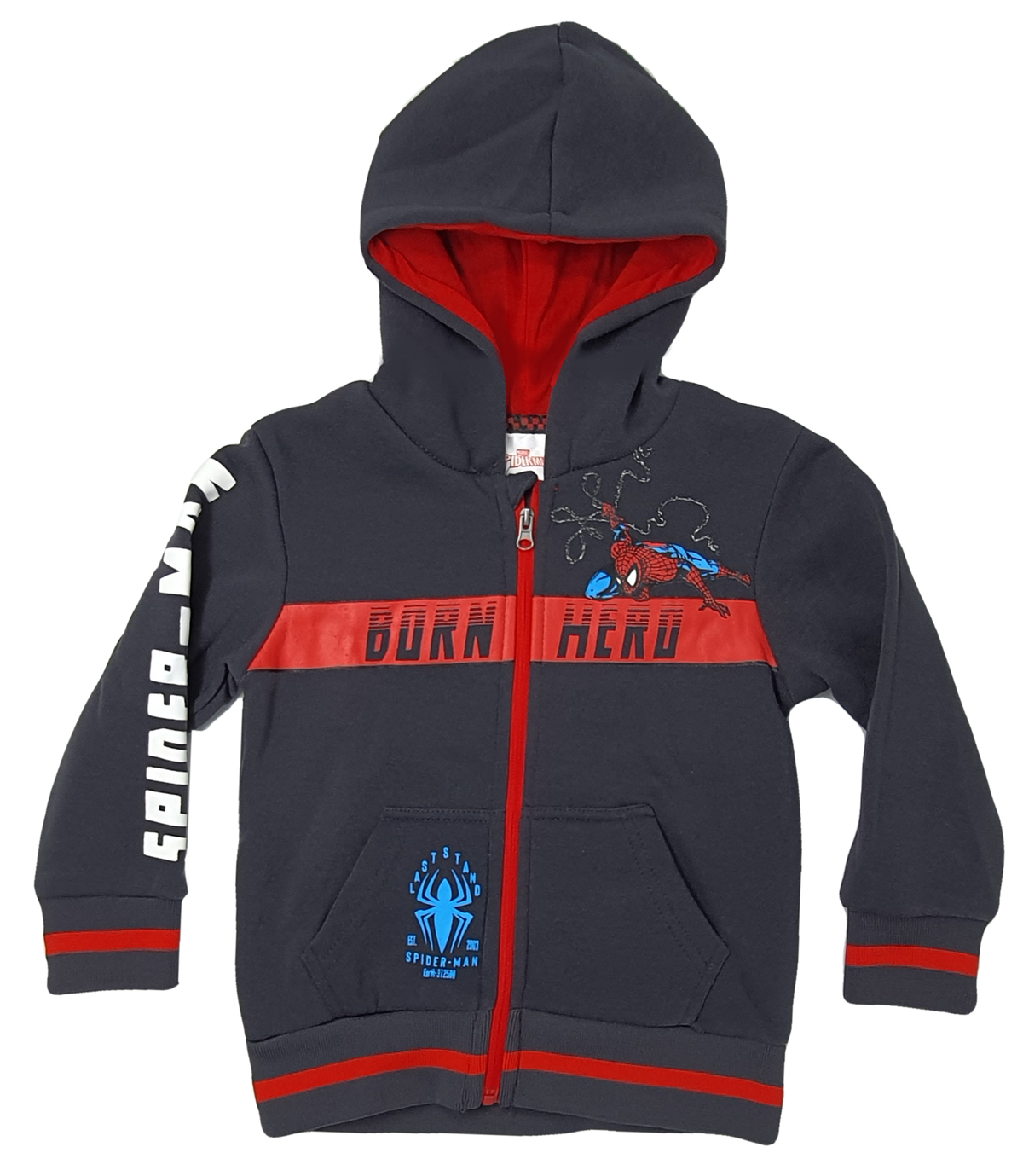 Tuta Felpa con Zip e Cappuccio Pantalone Spiderman MARVEL Bambino Sun City - Vh1159grigio
