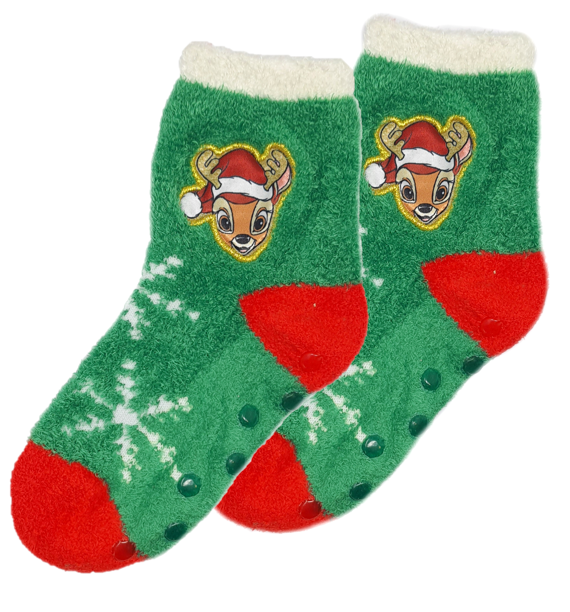 Calzini Antiscivolo Natale Bambi DISNEY in Spugna un Paio Bambini - Vh0694