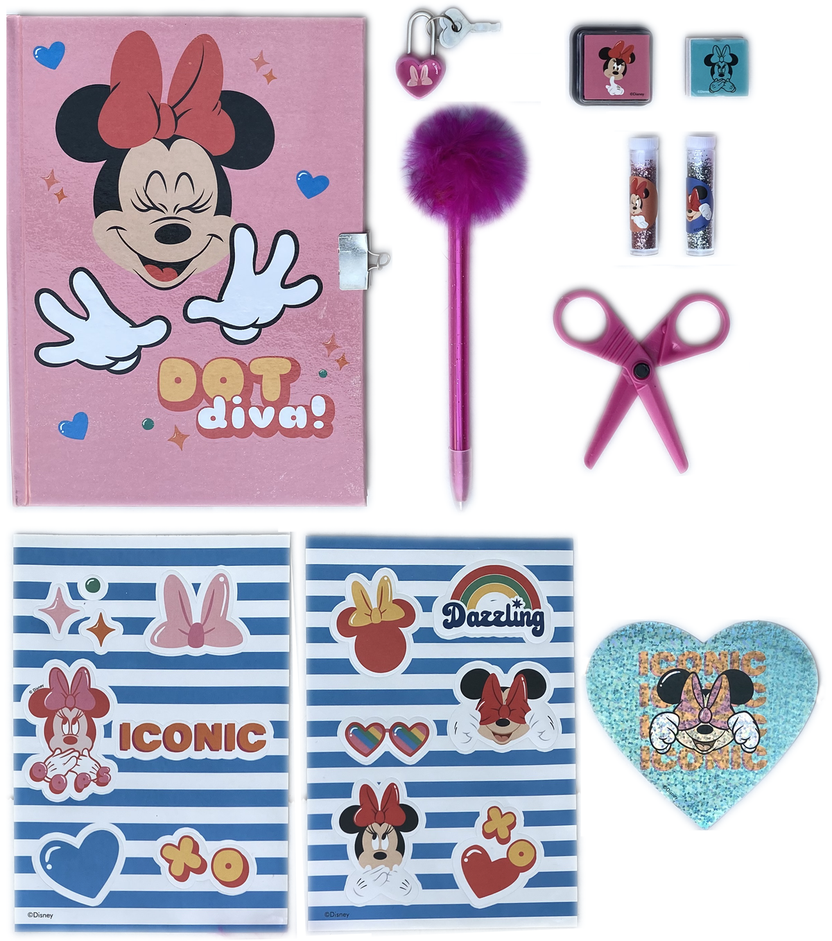 Maxi Set Diario Segreto con Accessori Minnie Mouse Disneyin Confezione Regalo - Min0827