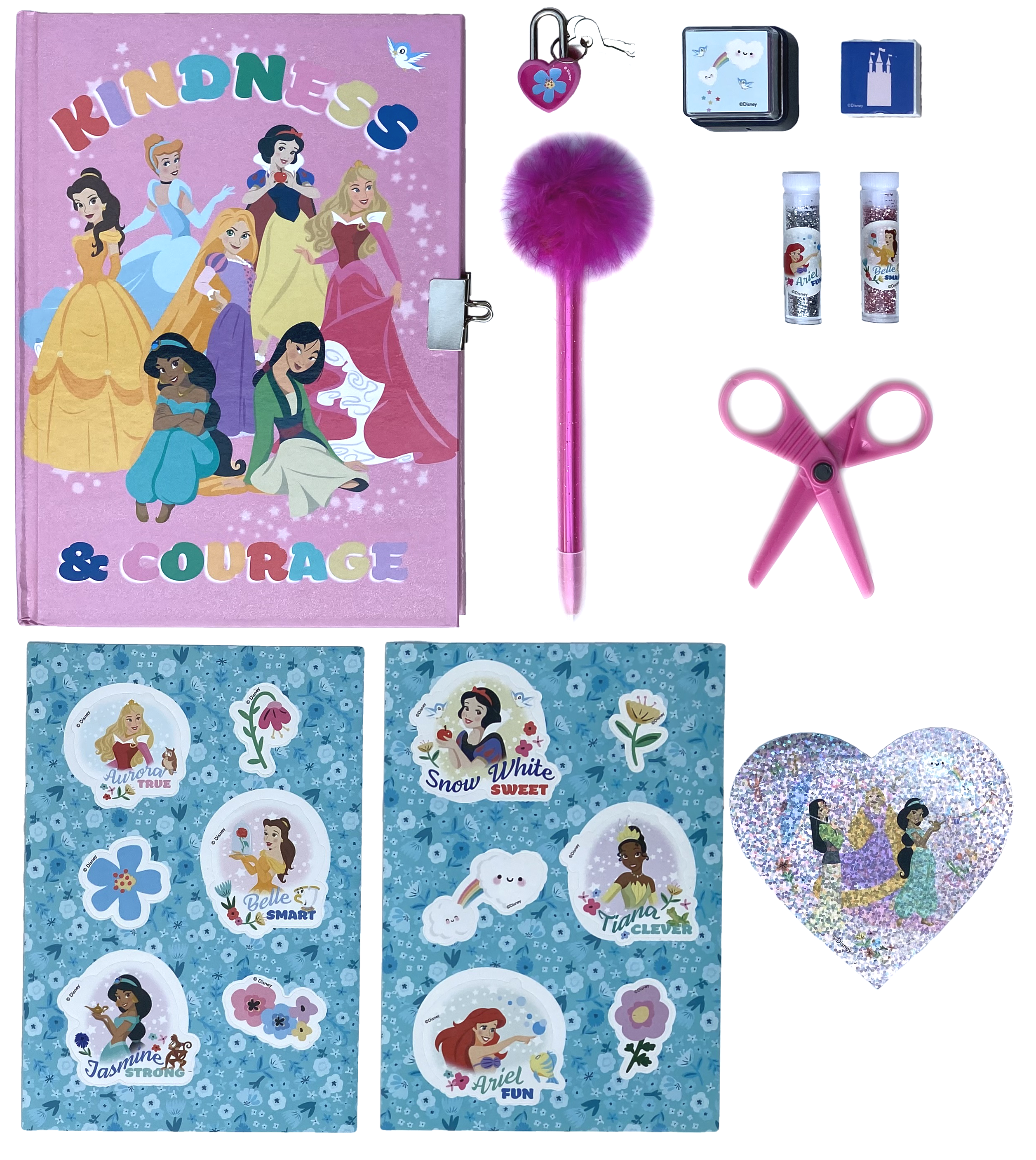 Maxi Set Diario Segreto con Accessori Principesse DISNEY in Confezione Regalo - Pr0827