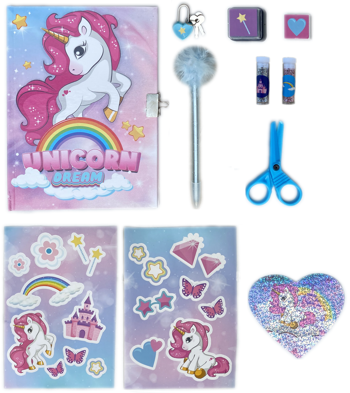 Maxi Set Diario Segreto con Accessori Unicorno in Confezione Regalo - Uni0827