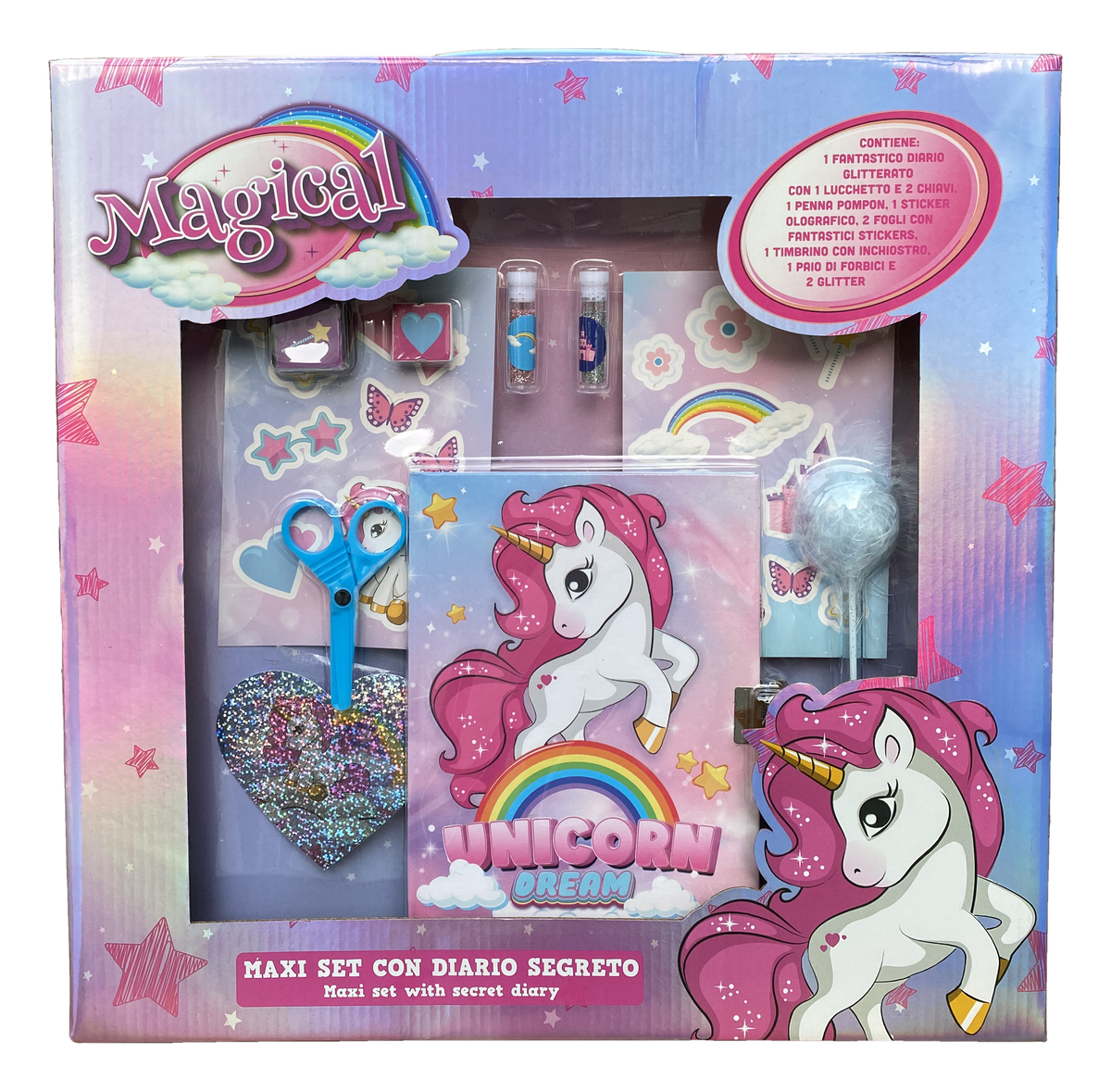 Maxi Set Diario Segreto con Accessori Unicorno in Confezione Regalo - Uni0827
