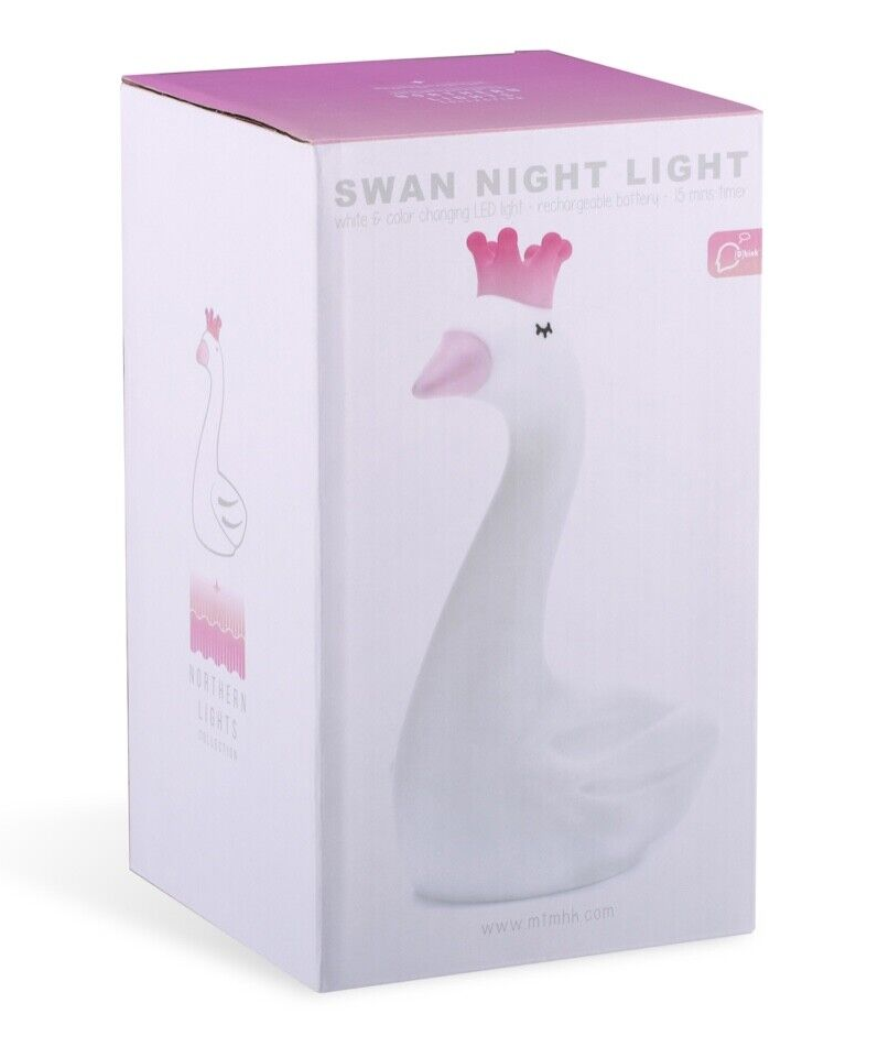 Lampada 3d Cigno Comodino Luce LED Colorate Batterie Ricaricabili - D334-21
