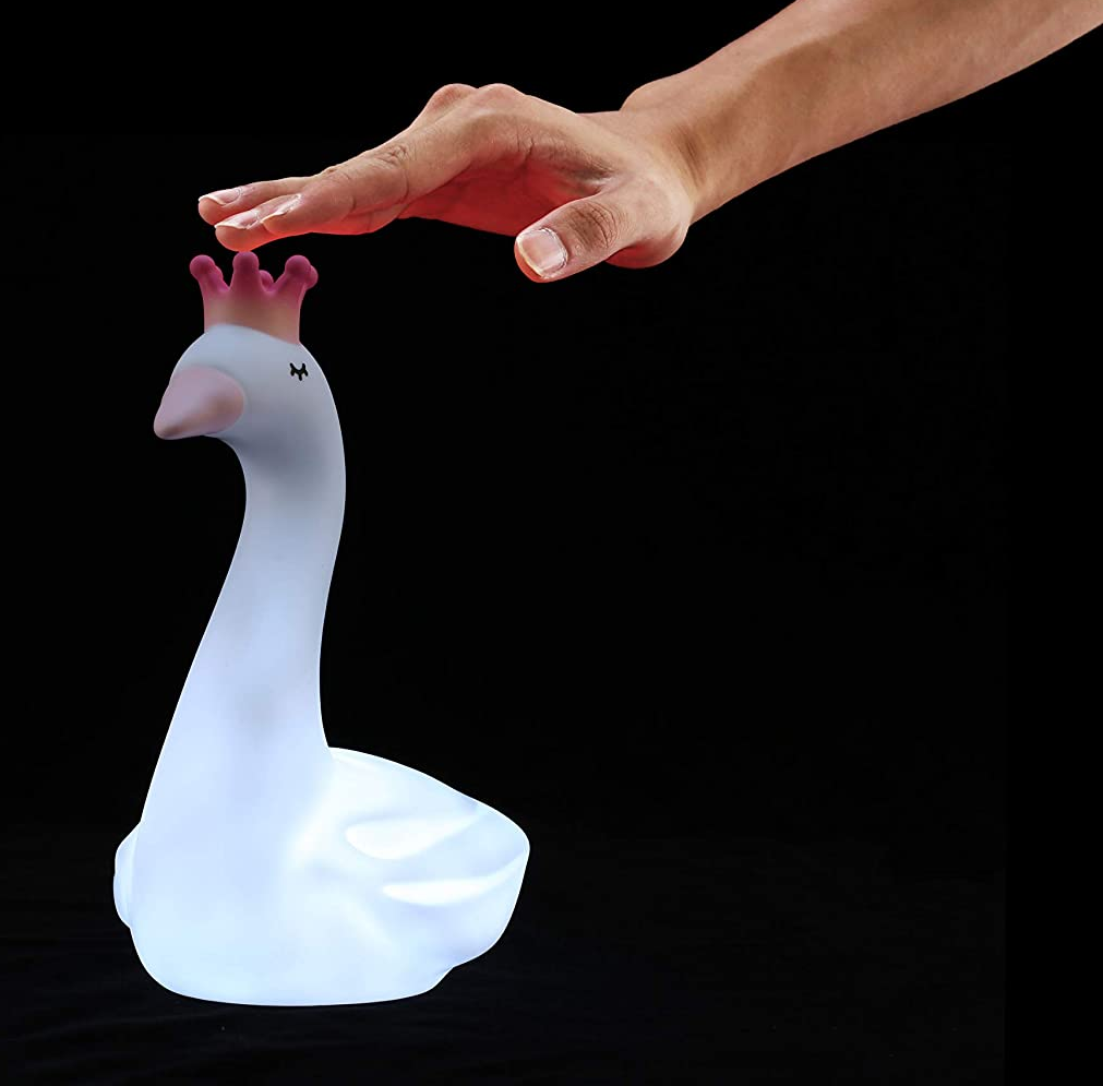 Lampada 3d Cigno Comodino Luce LED Colorate Batterie Ricaricabili - D334-21