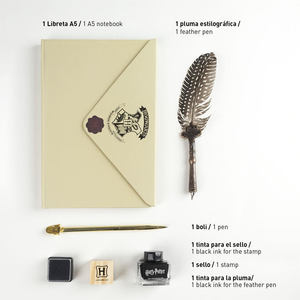Set Cancelleria Harry Potter Hogwarts 5 Pezzi con Penna Stilografica - 3662