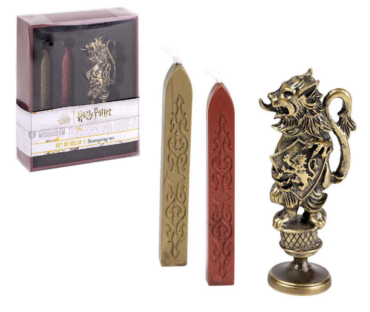 Set Ceralacca Harry Potter Grifondoro 3 Pezzi 2 Stecche di Cera Timbro e Sigillo - 0475