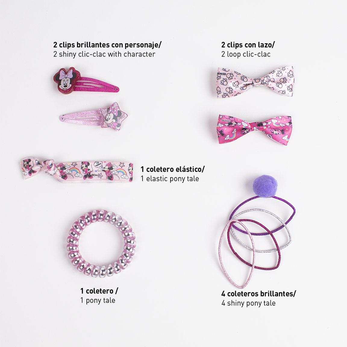 Set Accessori Capelli Minnie Mouse DISNEY 10 Pezzi in Scatola di Latta - 1909