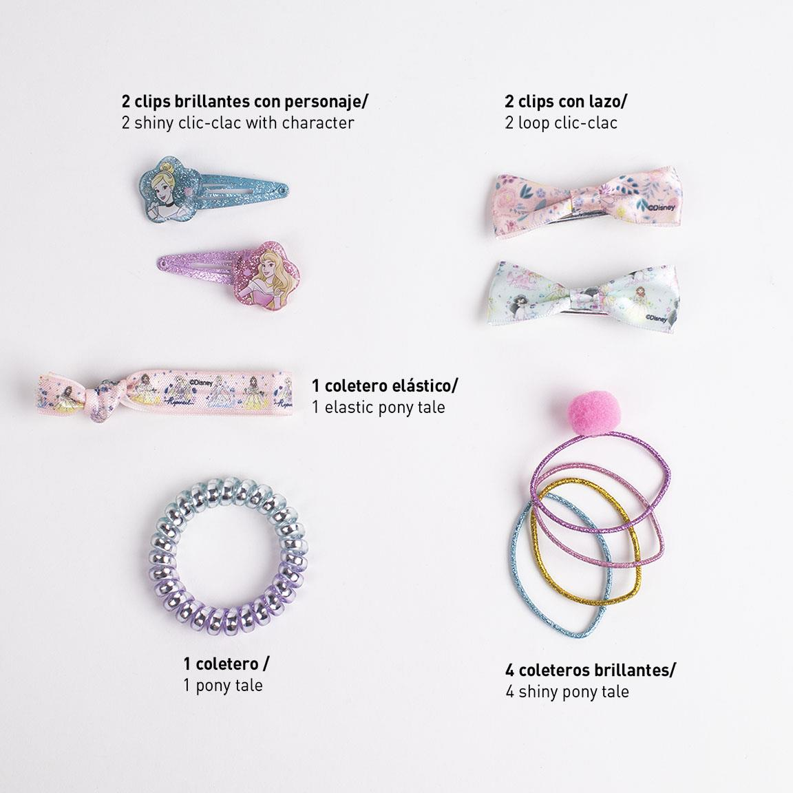 Set Accessori Capelli Principesse DISNEY 10 Pezzi in Scatola di Latta - 1910