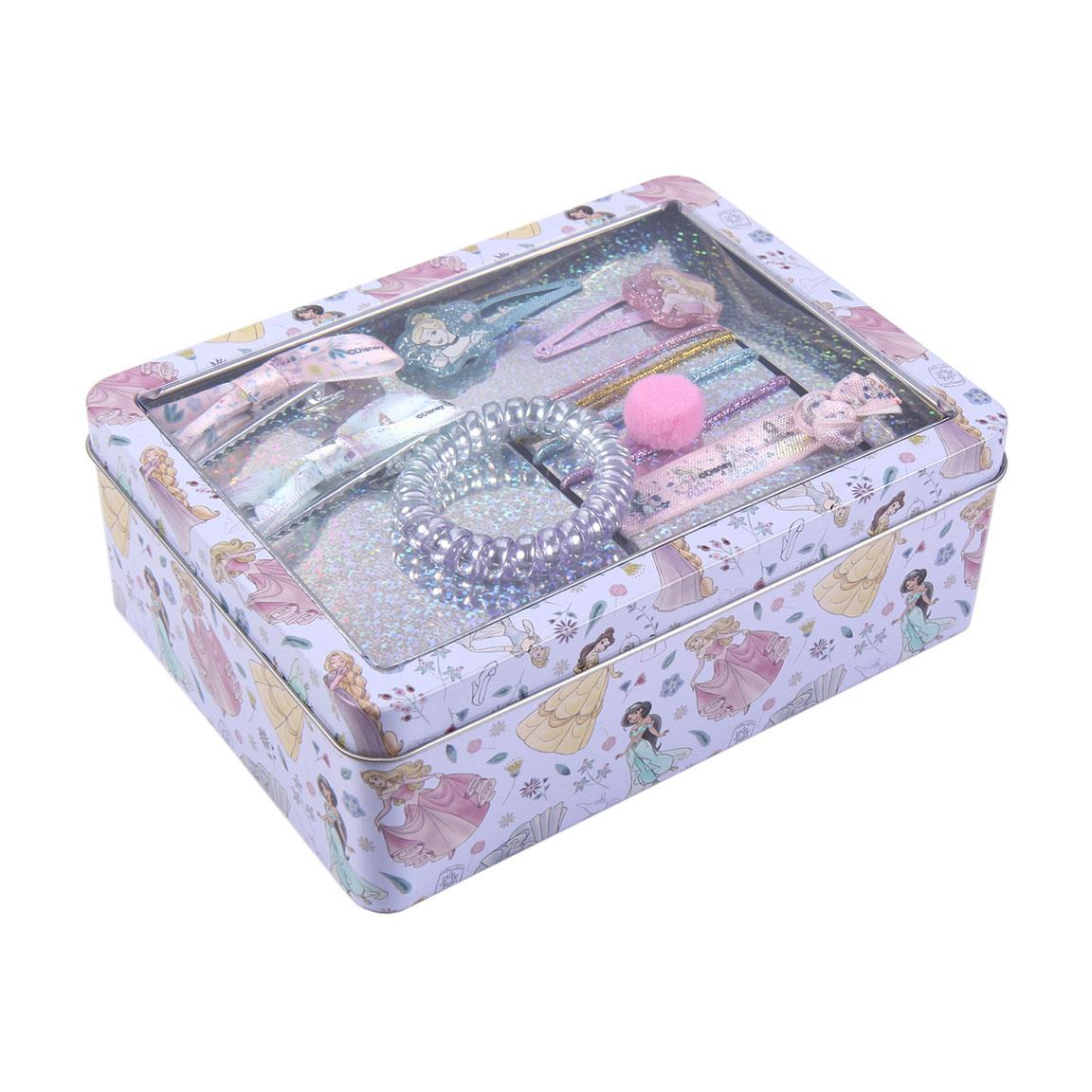 Set Accessori Capelli Principesse DISNEY 10 Pezzi in Scatola di Latta - 1910