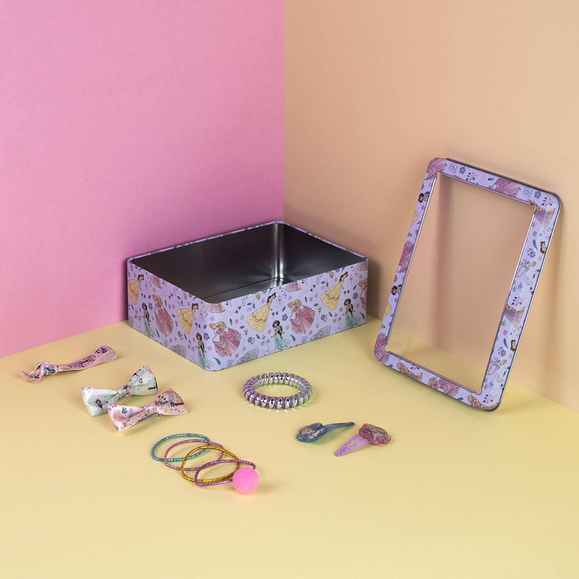 Set Accessori Capelli Principesse DISNEY 10 Pezzi in Scatola di Latta - 1910