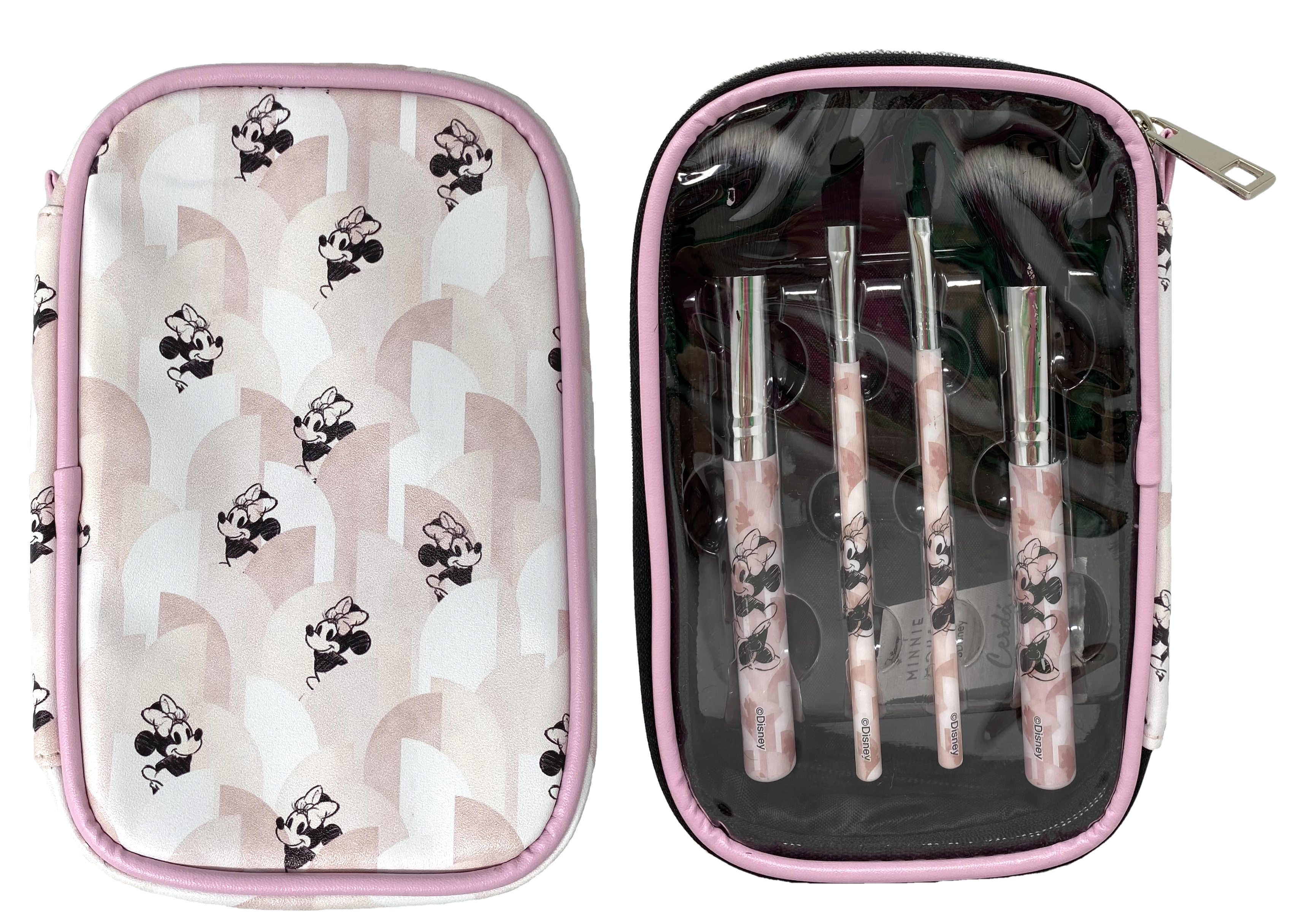 Set Pennelli per il Trucco Minnie Mouse DISNEY 4 Pennelli con Pochette - 2352