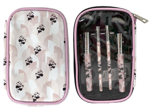 Set Pennelli per il Trucco Minnie Mouse DISNEY 4 Pennelli con Pochette - 2352