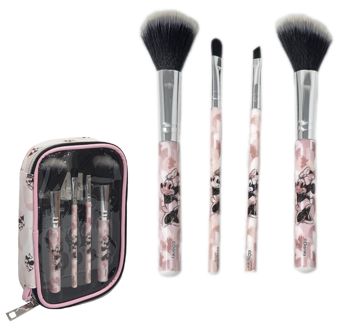 Set Pennelli per il Trucco Minnie Mouse DISNEY 4 Pennelli con Pochette - 2352