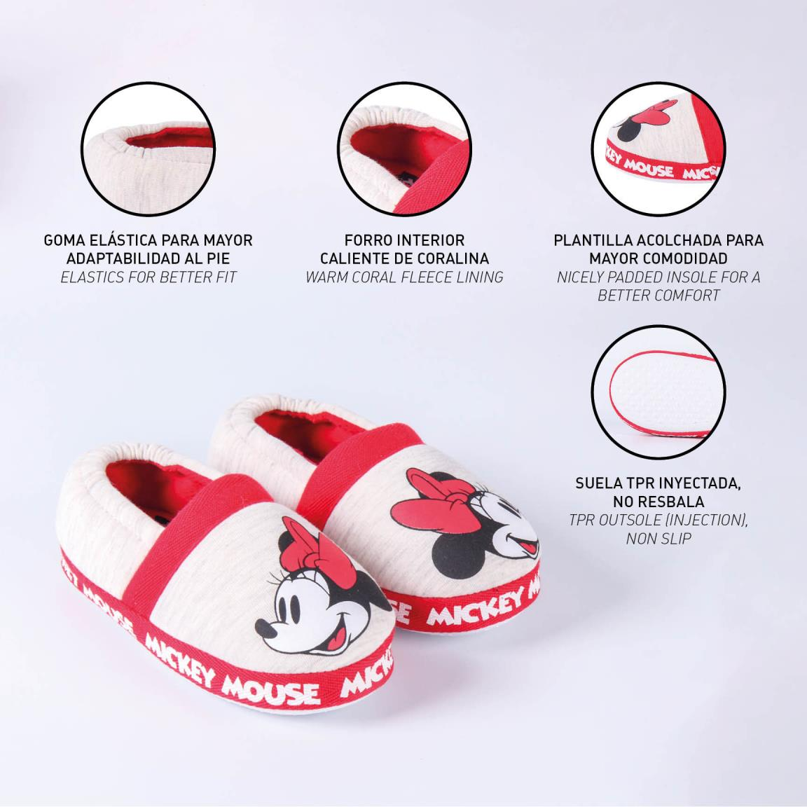 Pantofole Invernali Minnie Mouse DISNEY Antiscivolo Scarpe Pantofole Chiuse - 5551