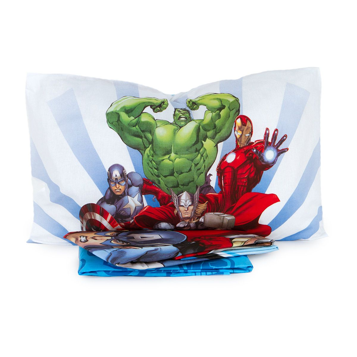 Completo Lenzuola Avengers MARVEL Sottolenzuola Lenzuola Federa Letto Singolo - Avengers-D3