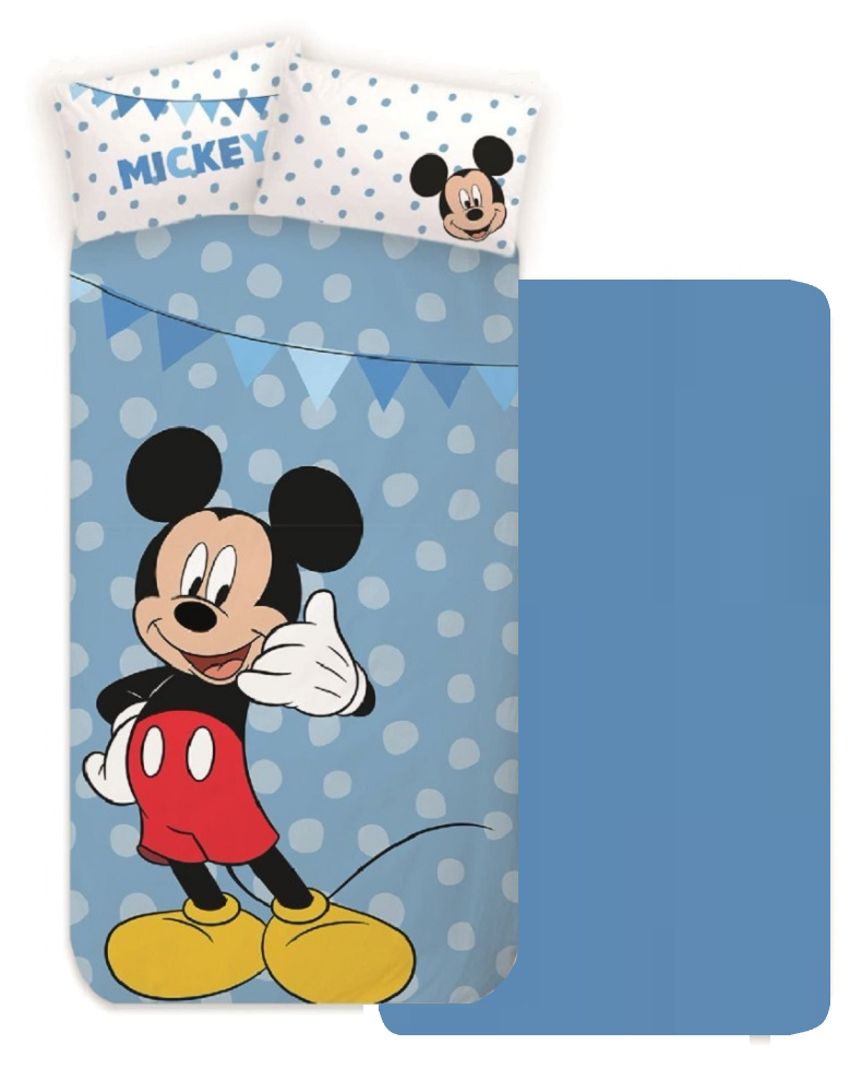Completo Lenzuola Mickey Mouse DISNEY Topolino Sottolenzuola Lenzuola Federa Letto Singolo - Mickey-My2