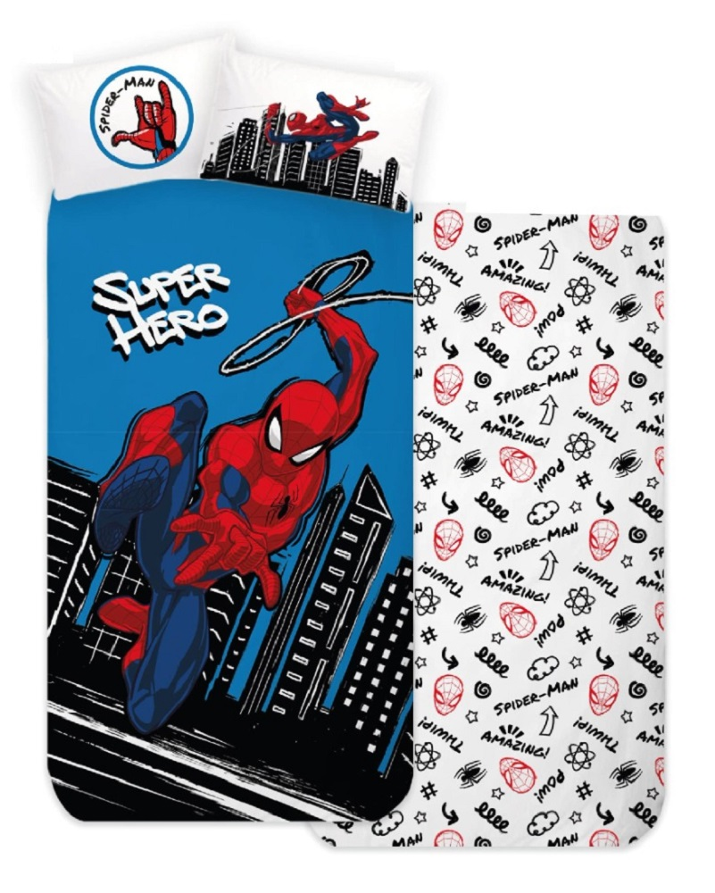 Completo Lenzuola Spiderman MARVEL Sottolenzuola Lenzuola Federa Letto Singolo - Spiderman-Sdc1