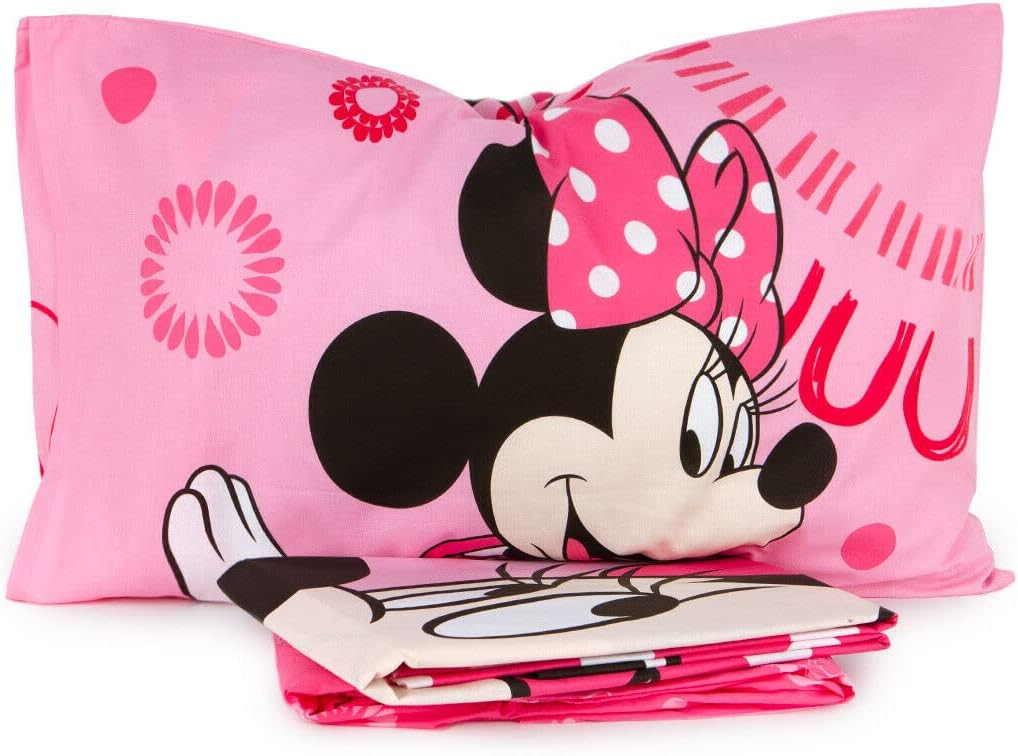 Completo Lenzuola Minnie Mouse DISNEY Sottolenzuola Lenzuola Federa Letto Singolo - Minnie-Dc2