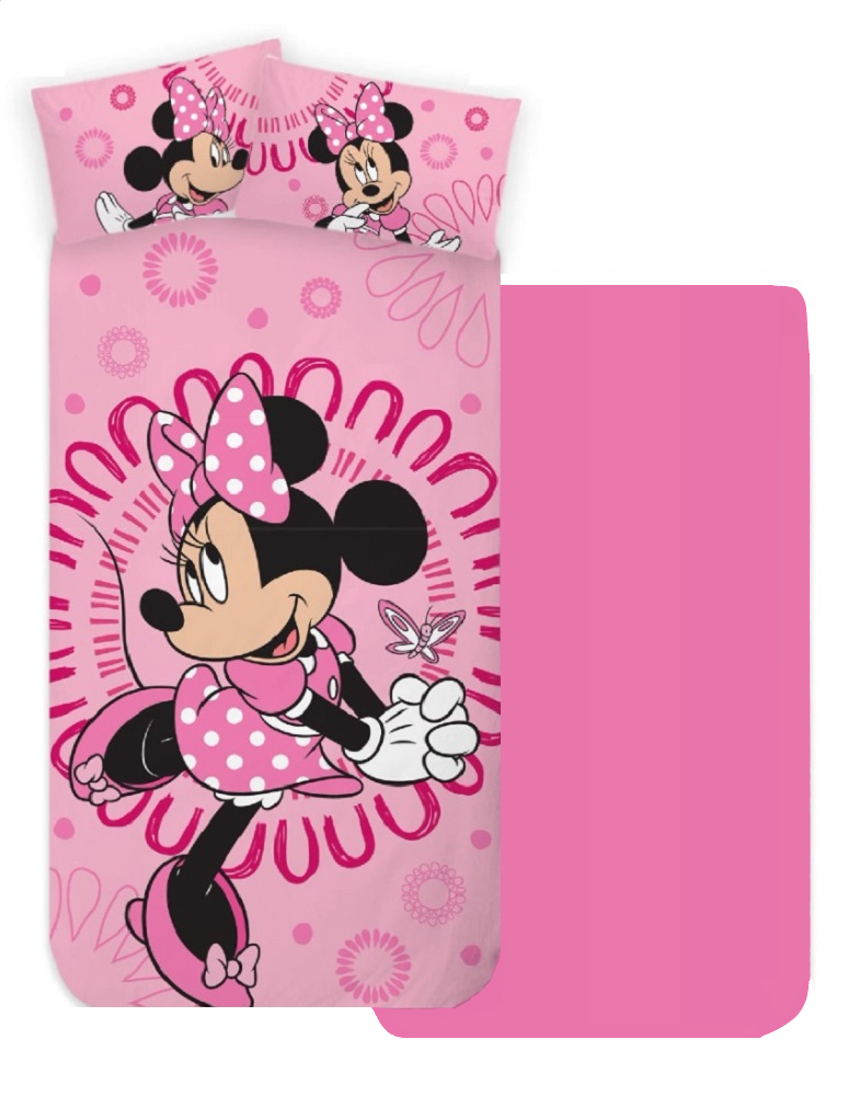 Completo Lenzuola Minnie Mouse DISNEY Sottolenzuola Lenzuola Federa Letto Singolo - Minnie-Dc2