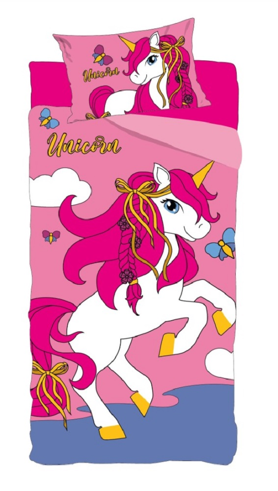 Completo Lenzuola Unicorno Sottolenzuola Lenzuola Federa Letto Singolo - Uni-Bedset-0741