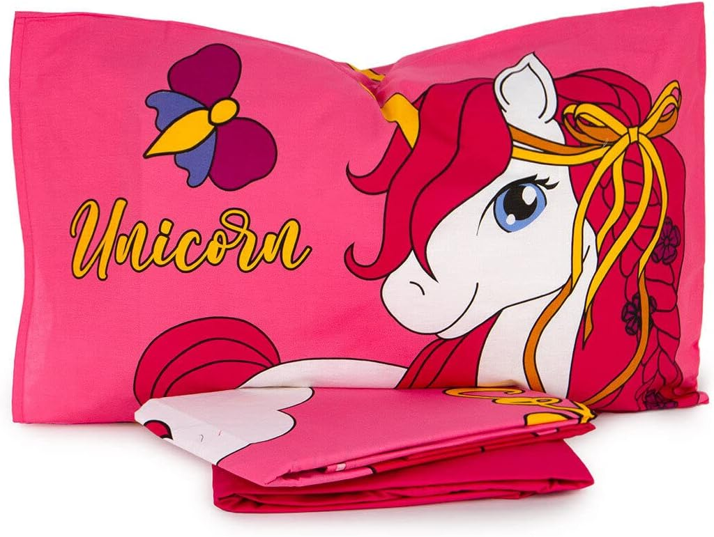 Completo Lenzuola Unicorno Sottolenzuola Lenzuola Federa Letto Singolo - Uni-Bedset-0741