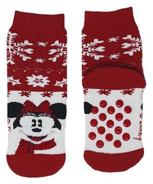 Calzini Antiscivolo Natale Minnie Mouse DISNEY in Spugna Bambini - Min0676